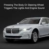 1:24 THE 7 760Li Model I5 M60 Alloy Diecast Car Toys 6 Doors Opened Sound Light Pull Back Miniature Vehices Boy's Birthday Gifts