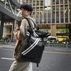 Striped Patchwork Roll-Up Backpack Men Outdoor Fitness Training Sports Bag Student School Bag