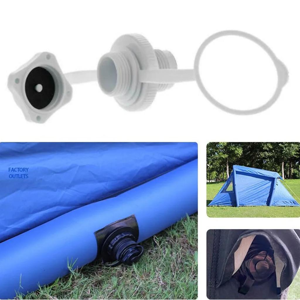 White Boston Air Valve One-way Inflation Valve Airbeds Approx. 22mm BIGMOUTH Boats Canoes Kayaks Plastic Pool Rafts
