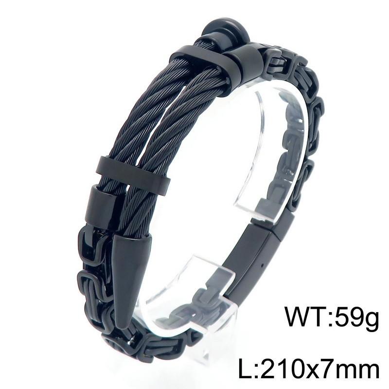 2026 Creative Design Weiya Line Steel Wire Nail Jewelry Rock Emperor Chain Titanium Steel Men's Bracelet