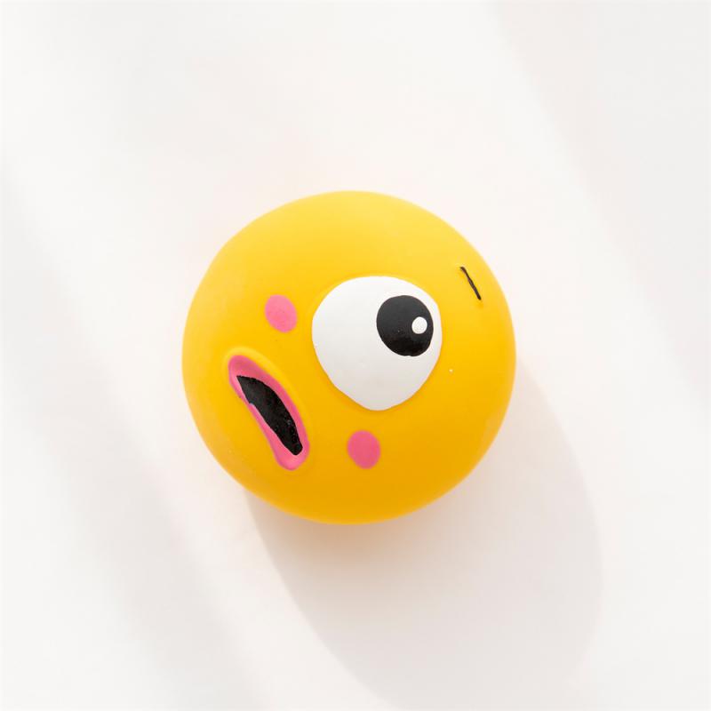Puppy Toy Ball Cute Cartoon Big Eyeball Squeaking Sound Rubber Balls Dog Making Sounds Chews Playth Interactive Pet Toys Sphere