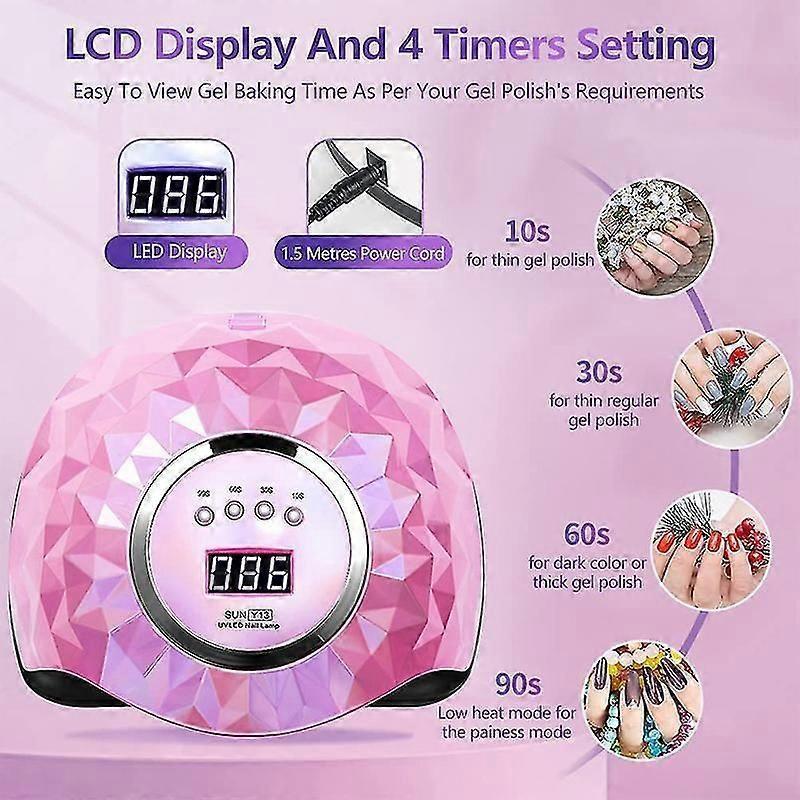 Powerful 60leds Led Nail Art Light For Gel Nail Polish Drying Low Heat Mode Smart Sensor HG