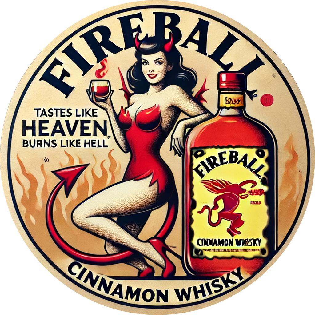 1pc Fireball" Vintage Metal Wall Art Tin Sign for Home, Bar,Cafe & Outdoor Decor | Ideal for Gardens, Galleries, Gyms & Garages
