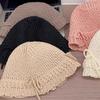 Beach Korean Straw Hat Summer Women Visor Breathable Chic Bucket Hats Fisherman Cap Hand Weaving Girl Fishing Sun Caps For Women