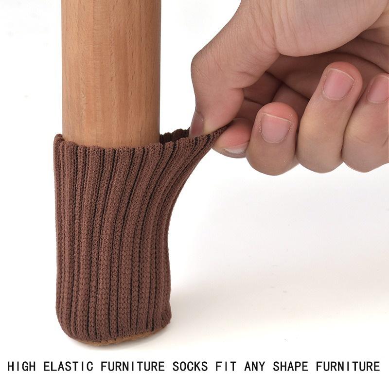 4Pcs Knitted Chair Leg Socks Furniture Table Feet Leg Floor Protectors Covers Floor Protection Pads