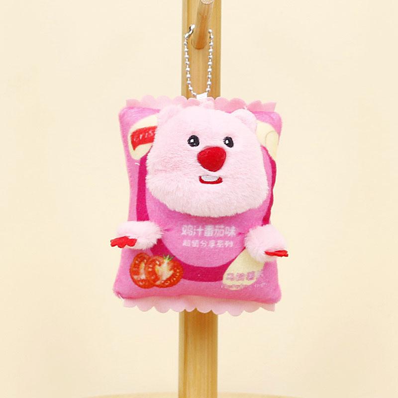 Adorable Plush Animal Keychain Cute Snack-inspired Teddy Bear And Puppy