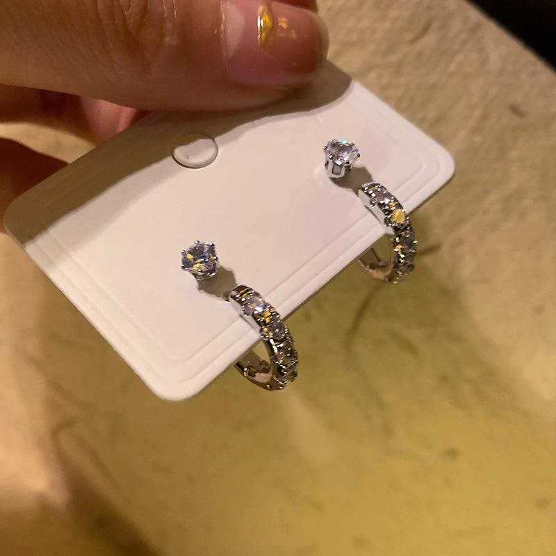 Set of 4 Zircon Stud Earrings: 2023 Trendy, High-End Design for Women