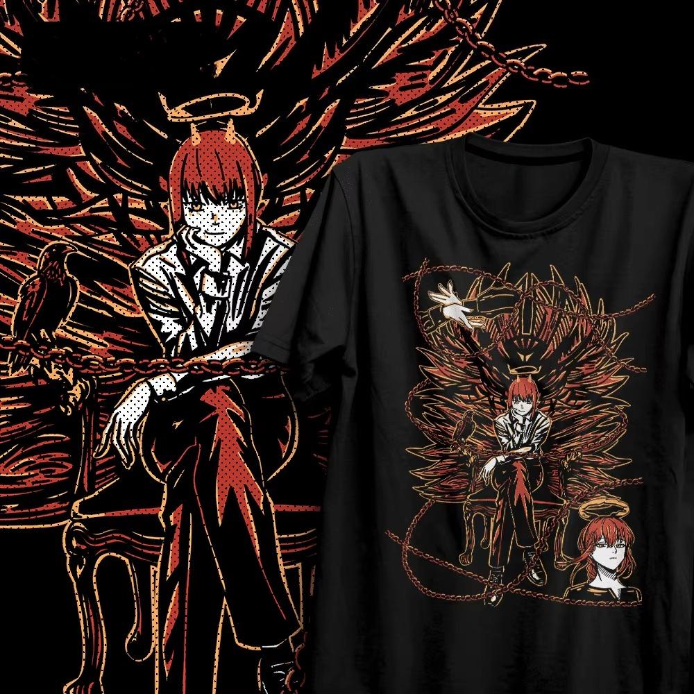 

Chainsaw Unisex Anime Makima Trono Printed Tshirt Unisexs and Womens Tshirt Unisexs Top Sports Tshirt 2026 Summer New Tee S