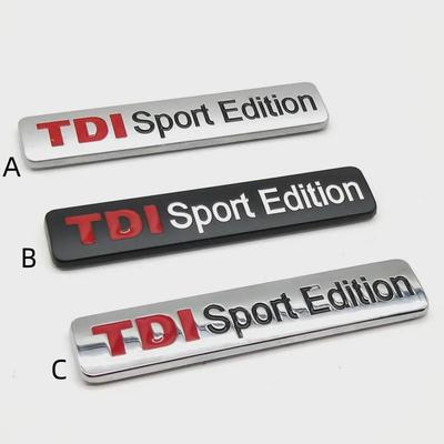 Autocollant Métal 3D Voiture Logo Arrière Coffre Badge Emblème TDI Édition Sport Pour GTI Polo Golf 5 6 7 Passat Tiguan Accessoires Voiture