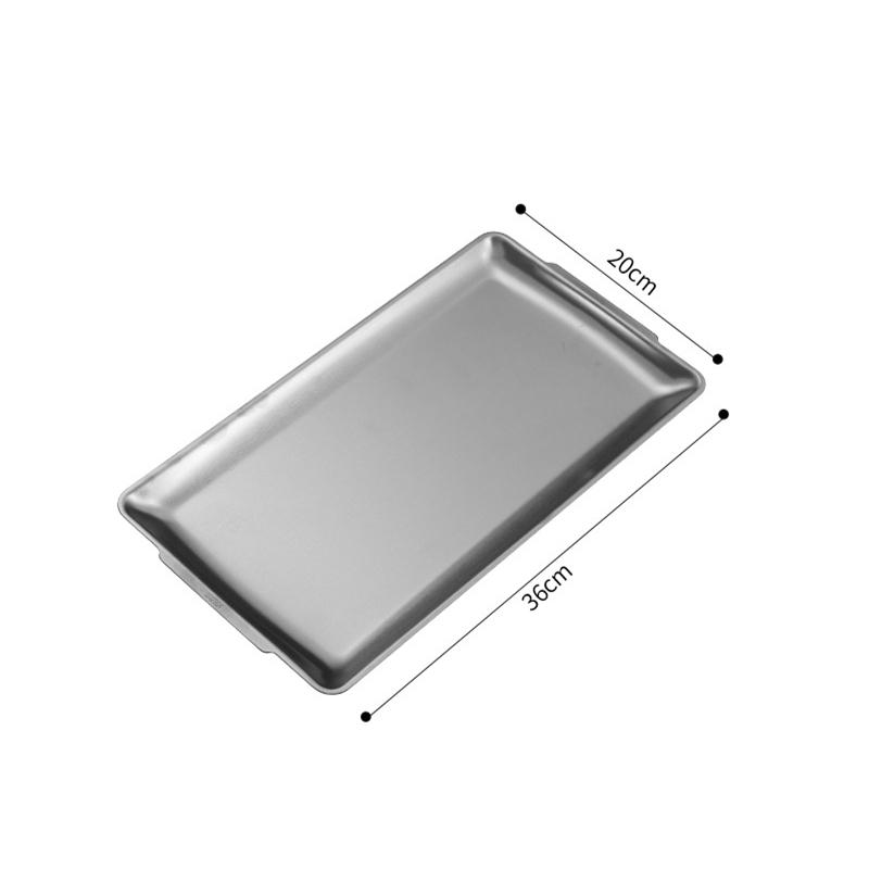 Silver Gold Stainless Steel Serving Plate Restaurant BBQ Skewers Sushi Tray Large Shallow Tray Food Storage Plates For Kitchen