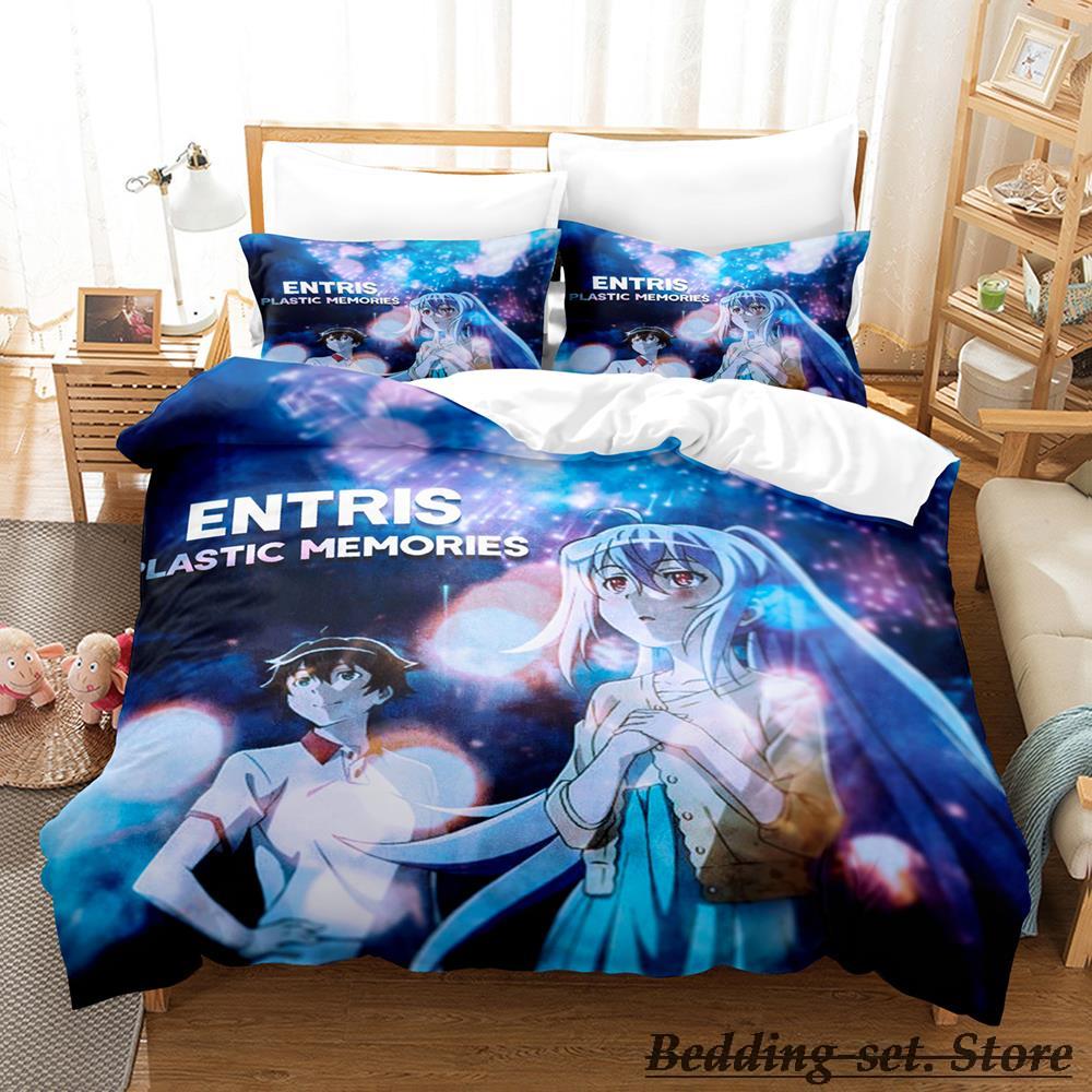 PLASTIC MEMORIES Bedding Set Single Twin Full Queen King Size Bed Set Adult Kid Bedroom Duvetcover Sets Anime Parure De Lit Bed