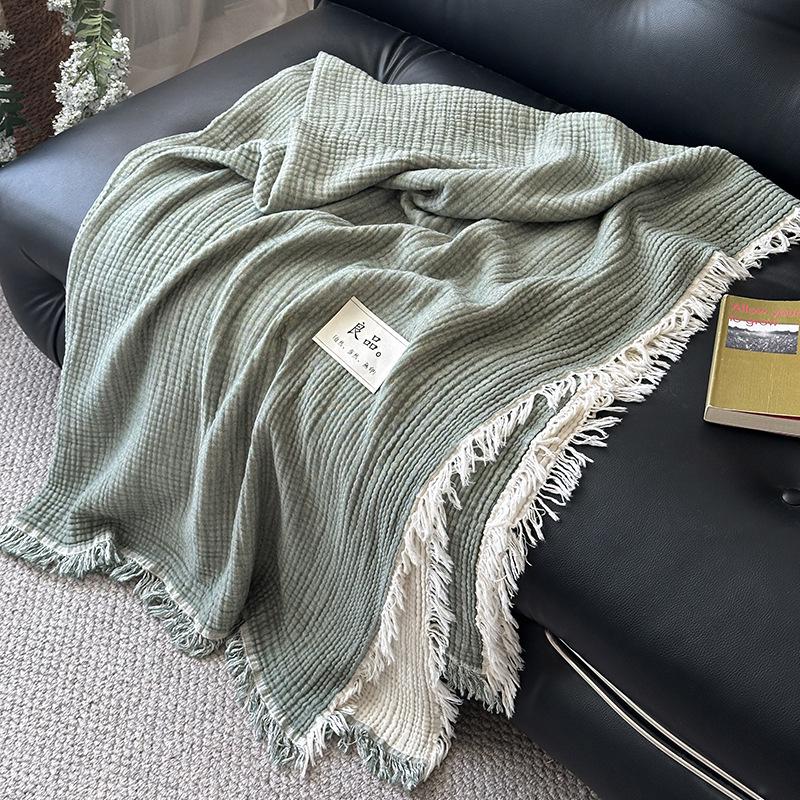A-Class All-Cotton Gauze Summer Quilt & Blanket for Airplane, Sofa, or Office Nap