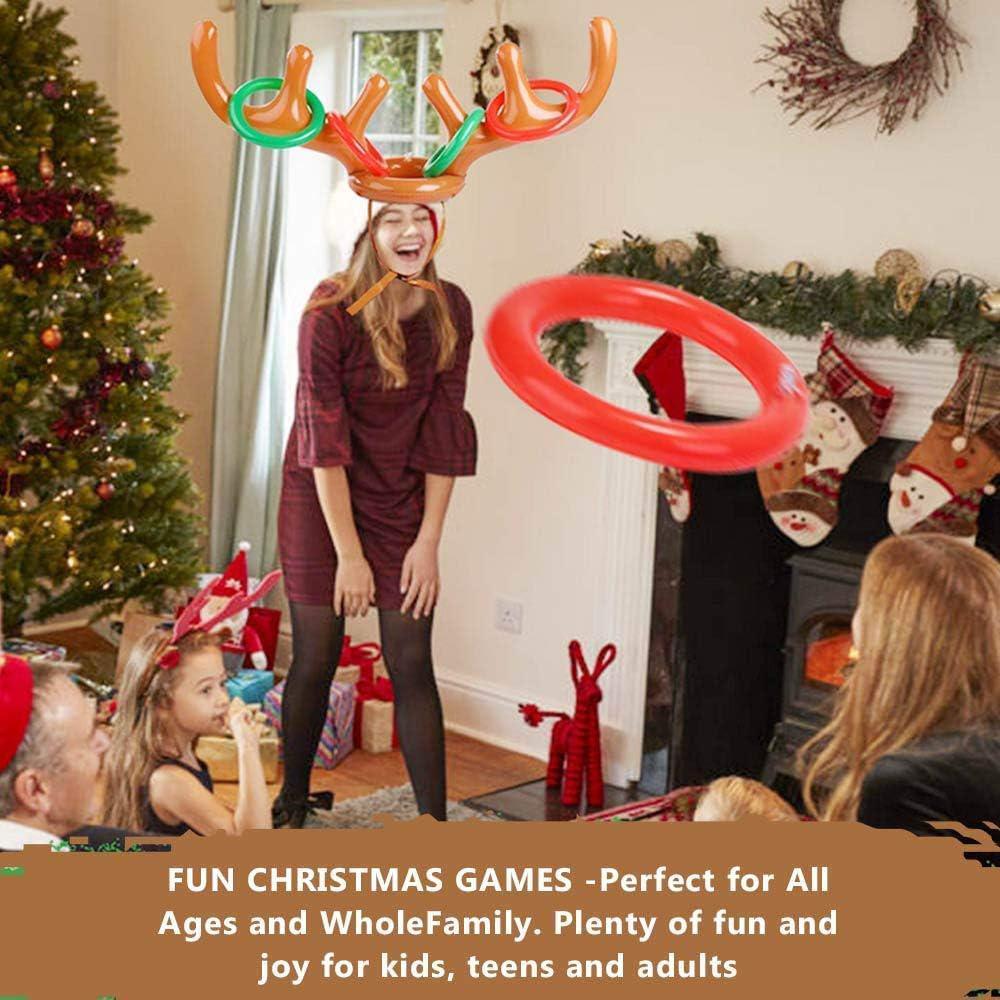 Inflatable Antlers Ring Toss Game Set Christmas Game For Family Festival Party New Year Gift