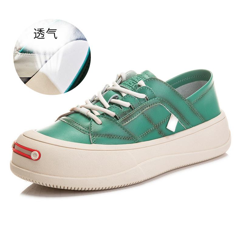 Smile thick baseplate shoes 2025 spring new shoes women's versatile casual two wear white shoes women's genuine leather women's shoes
