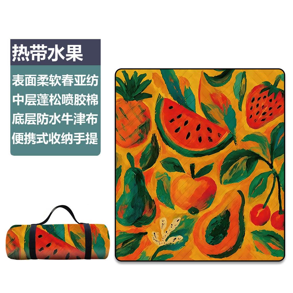 Ultrasonic Picnic Mat Thickened Camping Floor Mat Portable Beach Camping Mat Waterproof Outdoor Outing Cartoon Moisture-proof Mat