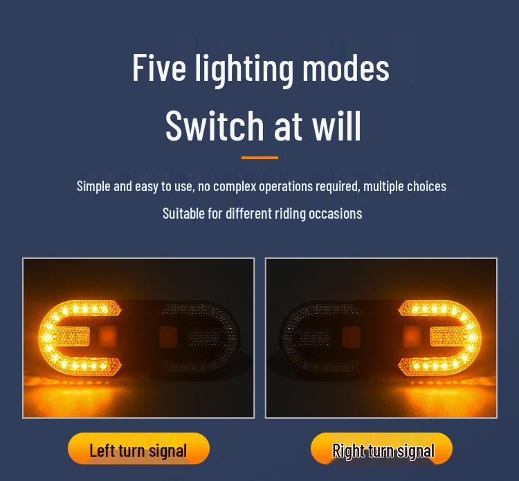 USB Rechargeable Wireless Bicycle Turn Signal Tail Light with Sound Alerts and Flash Warning