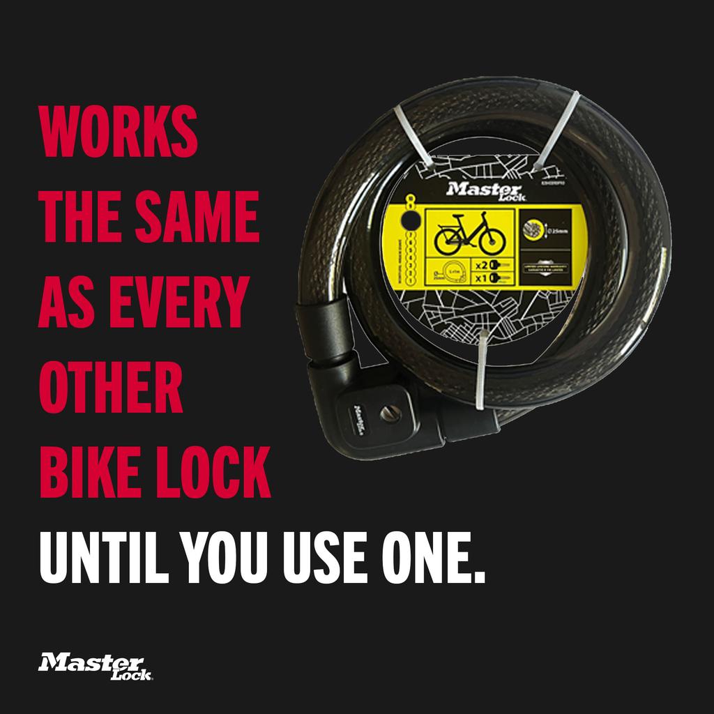 Master Lock Motorbike Lock Cable, 3 Keys, 100 cm x 20 mm