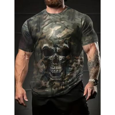 New Summer Men's Fashion T-shirt Personality Vintage Pattern Printed Men's T-shirt Top
