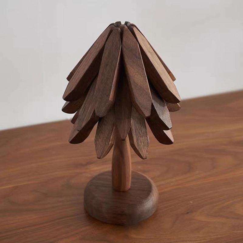 

Подставка под горячее из дерева грецкого ореха черного цвета, Декоративная, Теплоизоляционная, Жаропрочная, Подставка под чашку, Бытовая подставка под миску коричневый