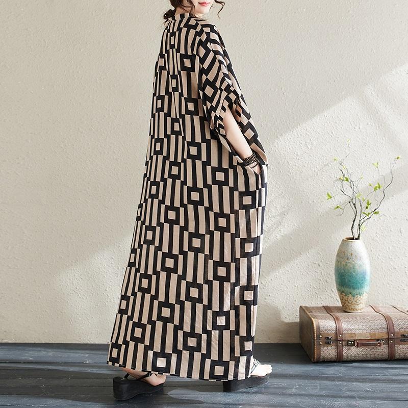 short sleeve plus size vintage new in dresses for women casual loose Maxi long summer dress