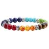 Volcanic stone colorful bracelet 8mm volcanic stone chalcedony beaded elastic rope bracelet natural volcanic stone colorful bracelet