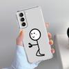 Phone Case For Samsung Galaxy S26 S25 S24 S23 S22 Ultra S20 S21 FE 5G Plus Soft Clear Cover Cute Matchstick Men Couple