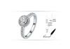 18K Gold Round Moissanite Ring with D Color Super White Moissanite and Diamond Certificate