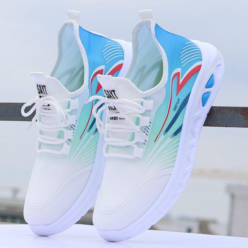 Summer Men's Shoes Ice Silk Mesh Shoes Casual Running Sports Shoes Thin Hollow Student Breathable Deodorant Men's Shoes