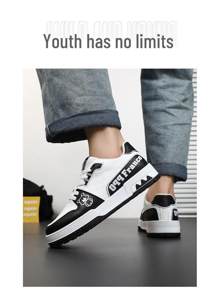 Men's Summer Breathable White Trendy Korean-Style Thick-Soled Casual Sports Shoes