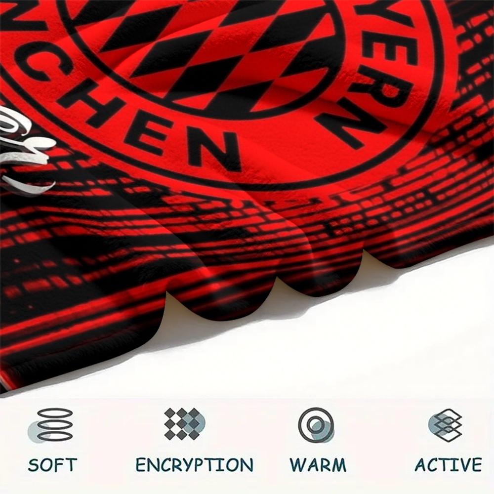 1PC Custom Name Bayern Munich Patterned Flannel Blanket Suitable For All Seasons for Home Decor Warmth and Comfort Gifts Holiday Present