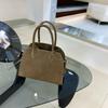 Women's Genuine Leather Retro Handbag - Large Capacity, Frosted Cowhide, Autumn/Winter Trendy Commuter Bag