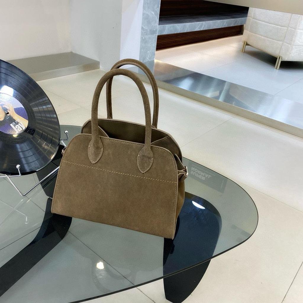 Women's Genuine Leather Retro Handbag - Large Capacity, Frosted Cowhide, Autumn/Winter Trendy Commuter Bag