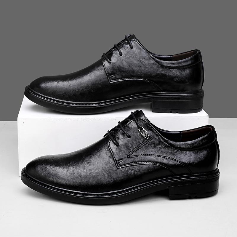 Zapatos de Negocios Casuales de Cuero Estilo Británico para Hombre Nuevos al Zapatos de Oficina para Hombre Oxfords de Cordones de Moda Zapatos para Caminar