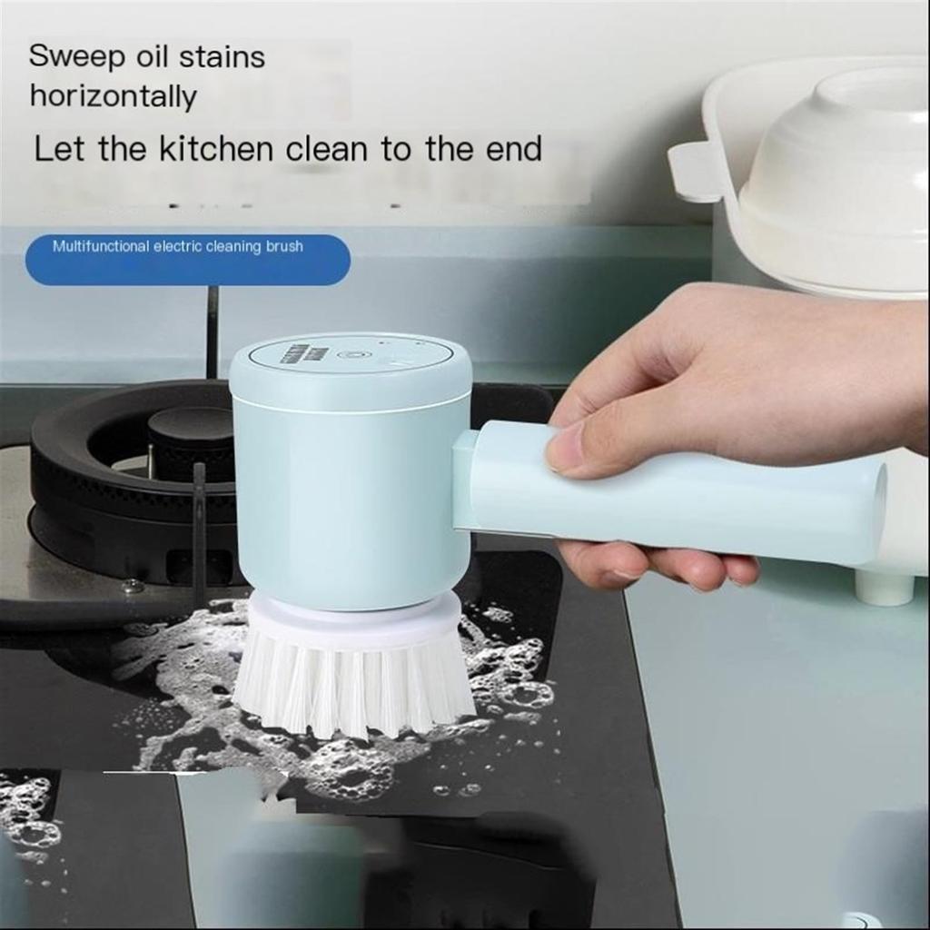 Electric Cleaning Brush Multifunctional Household Kitchen Dishwashing Brush Bathroom Handheld Wireless Folding Cleaning Brush
