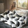 Ghost Bats Flannel Blanket Warm Soft Halloween Christmas Decorative Couch Warm Cozy All-Season Gift