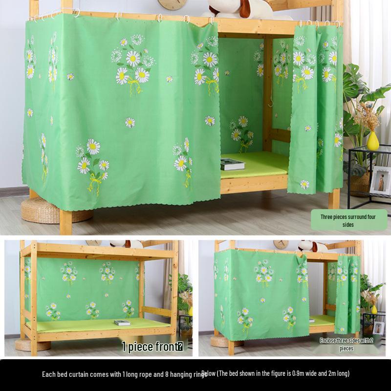 Student Bunk Bed Curtains, Light-Blocking & Windproof Privacy Canopy for Dorm Rooms