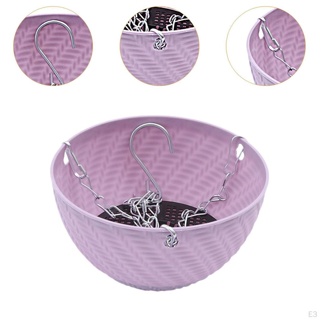 Hanging Basket Plant Pot Flower Bowl with Built-in Water Reservoir And