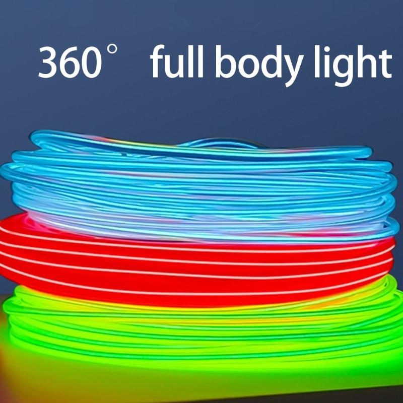 Portable Battery Pack String Light Strips Glow EL Wire Cable LED String Light Dances Party Clothing Luminously Decoration