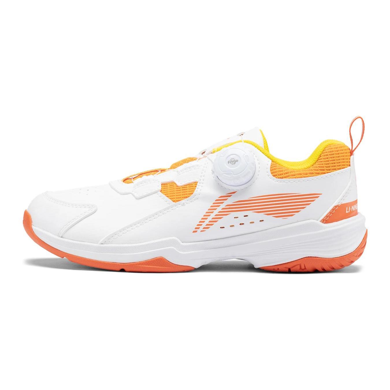

New LiNing Ace KD Anti Kick And Abrasion Resistant Low Top Kids Training Shoes White Orange AYTT040-2 35.5