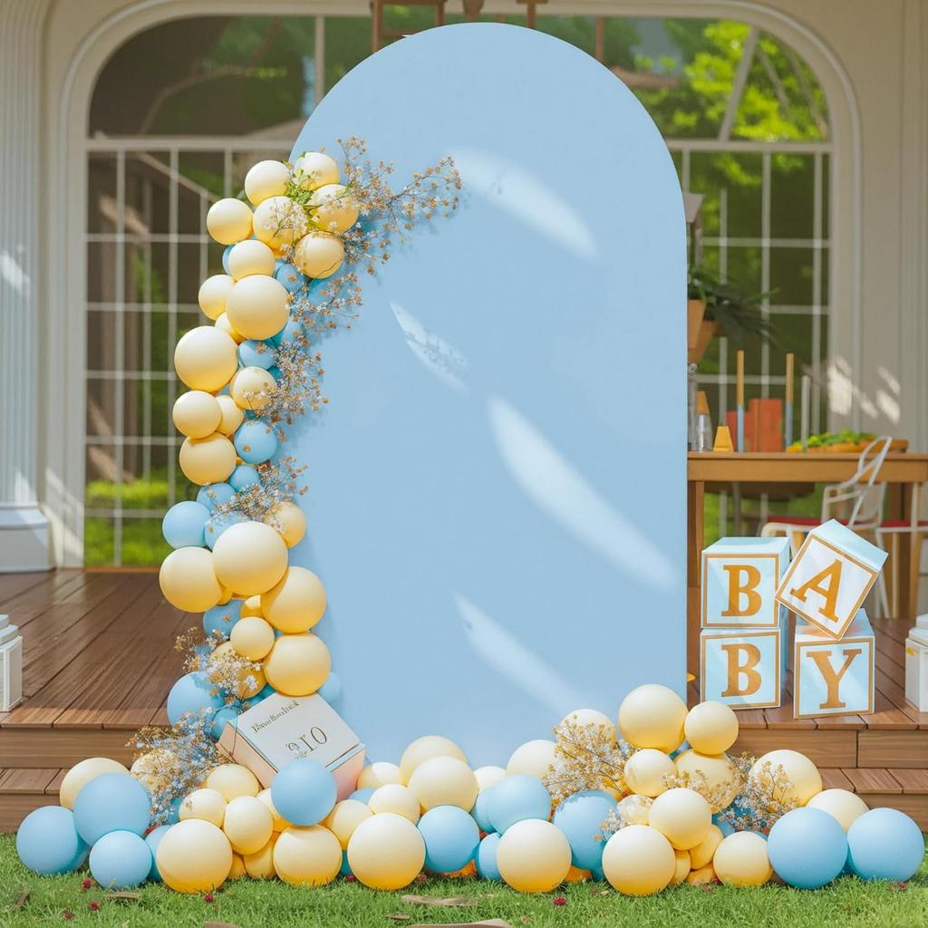 7.2FT Baby Pink Arch Covers, Round Top Wedding Arch Cover Spandex for Birthday Party Baby Shower Graduation Ceremony Decoration