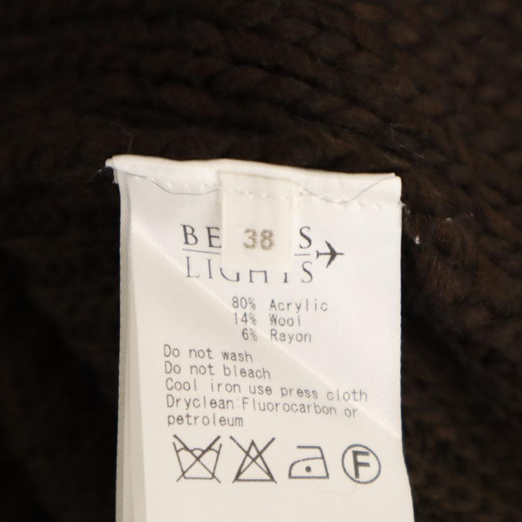 unused BEAMS LIGHTS Long sleeve Cable single rib knitting sweater 38 knit Women Used
