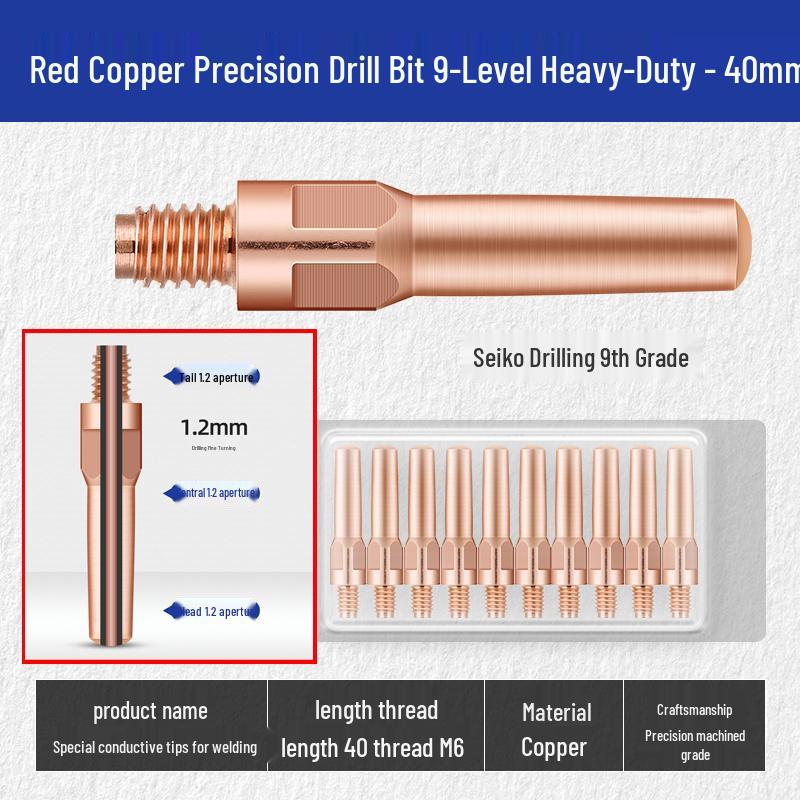 MIG Welding Contact Tip Set: CO2 Gas Shielded Gun Accessories, Copper Conductive Nozzle