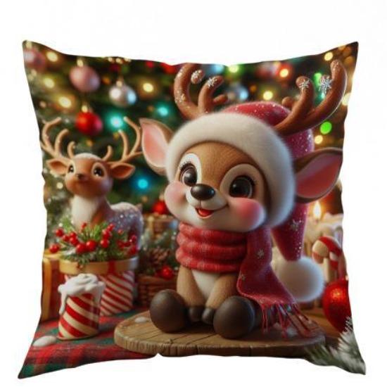 New Style Pillow Cover Christmas Print Sofa Decoration Cushion Cover Living Room Bedroom Pillow Cover Holiday Gift