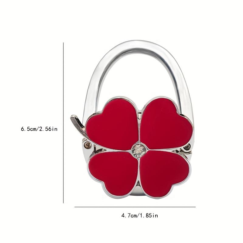 Creative Folding Lucky Grass Hanging Hook Four-leaf Clover Bag Hook Tableside Hanging Hook No Drilling or Glue Required