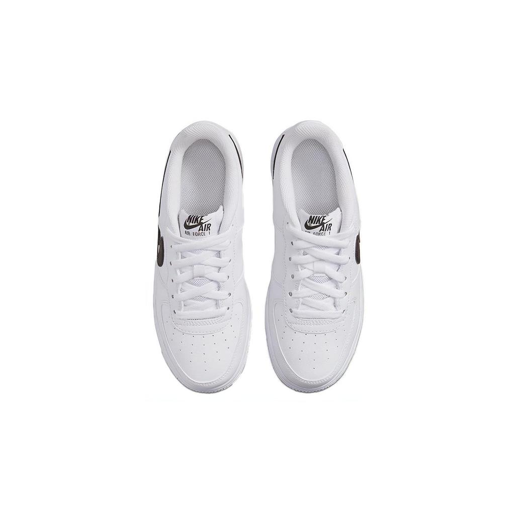 Nike Air Force 1 07 GS Cut Out Swoosh - White Black Kids Sneakers DR7889-100