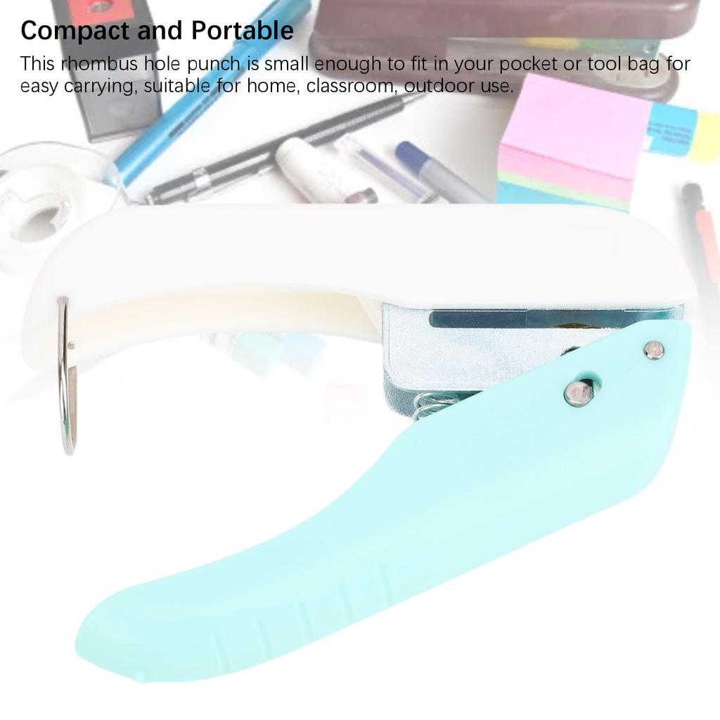 Rhombus Hole Punch Compact Handheld Single Hole Puncher for Scrapbooking Crafting