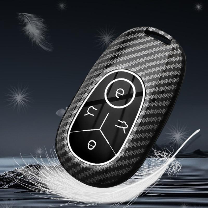 Carbon Style Abs Car Key Case Full Cover Fob For Geely Ex2 Geome Galaxy Light Star Wishes Exploration Youth Version