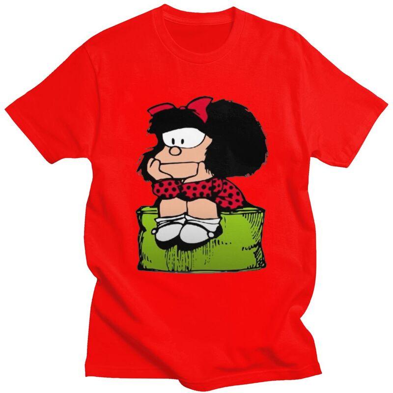 Custom Quino Comic Cartoon Mafalda T Shirts Men 100 Cotton Tees Tshirts Fashion Tshirt S
