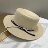 2025 Simple Straw Summer Women Beach Hat Female Casual Panama Hat Lady Brand Women Flat Brim Bowknot Straw Cap Girls Sun Hat