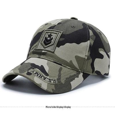 Boné de Basebol Camuflado Unissex com Bordado de Cinco Estrelas - Tático, Caminhada, Pesca, Chapéu de Proteção Solar